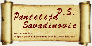 Pantelija Savadinović vizit kartica